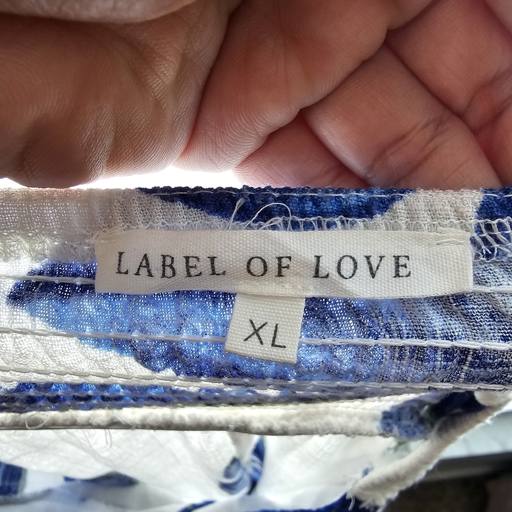 Lable Of Love XL Woman's Blue and White Spaghetti Strap Sundress Maxi - Picture 4 of 14